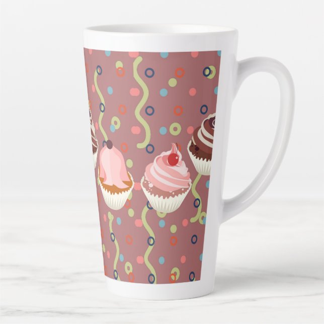 Taza De Café Latte Pastelitos patrón chocolate (Derecha)