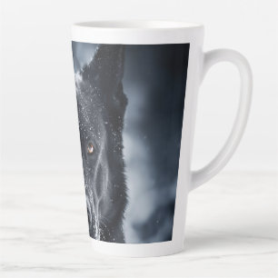Taza De Café Latte Pastor alemán negro