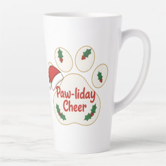 Taza De Café Latte Pata de mascota navideña adorable