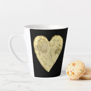 Taza De Café Latte Patata Frita en Forma de Corazón