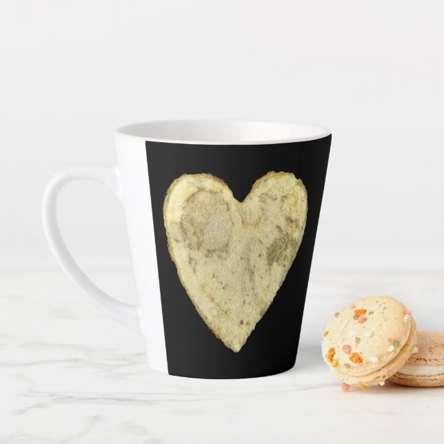Taza De Café Latte Patata Frita en Forma de Corazón (In situ)