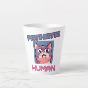 Taza De Café Latte Patético humano - Gracioso diseño de gato