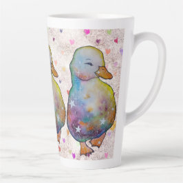 Taza De Café Latte Pato llamado Arcoíris