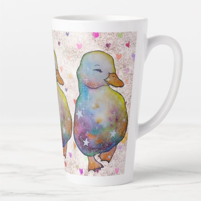 Taza De Café Latte Pato llamado Arcoíris (Derecha)
