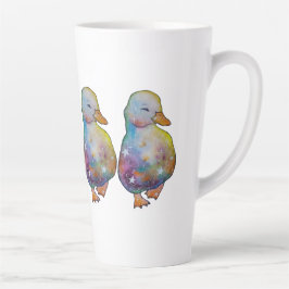 Taza De Café Latte Pato llamado Arcoíris