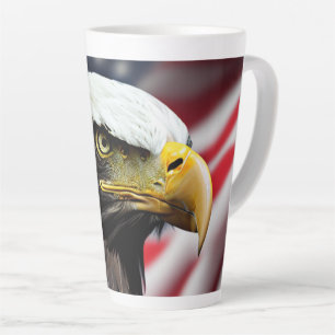 Taza De Café Latte Patriótico/Águila/Estadounidense/USA
