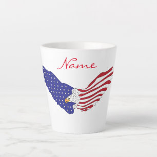 Taza De Café Latte Patriótico estadounidense Eagle Thunder_Cove 4 de