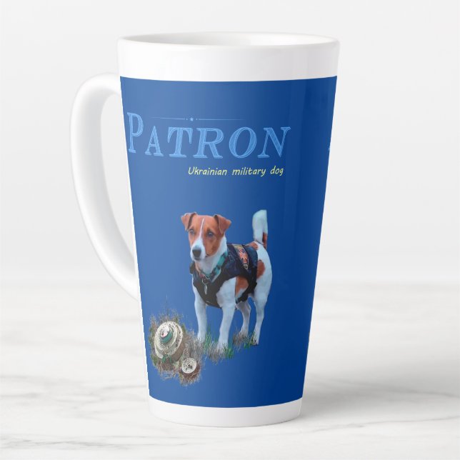 Taza De Café Latte Patrocinador ucraniano de café de perro M (Ángulo izquierdo)
