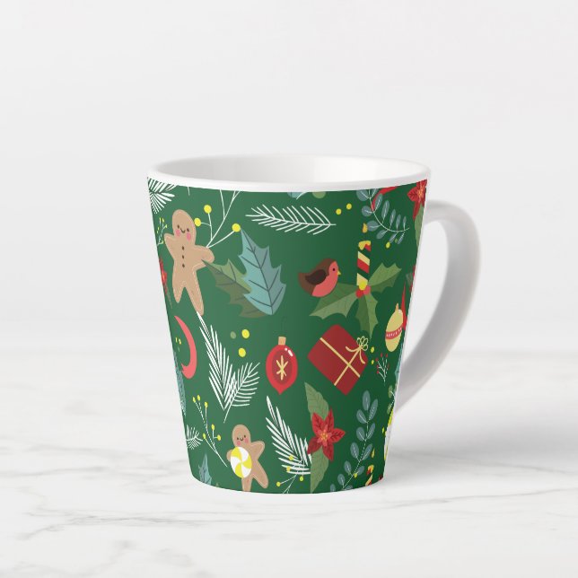 Taza De Café Latte Patrón 5 de navidades (Ángulo derecho)