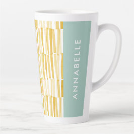 Taza De Café Latte Patrón abstracto amarillo moderno regalo personali