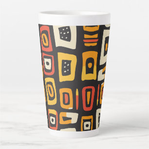 Taza De Café Latte Patrón africano de resumen geométrico