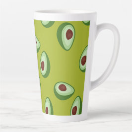 Taza De Café Latte patrón aguacate