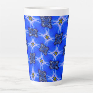 Taza De Café Latte Patrón anémico de los jardines azules