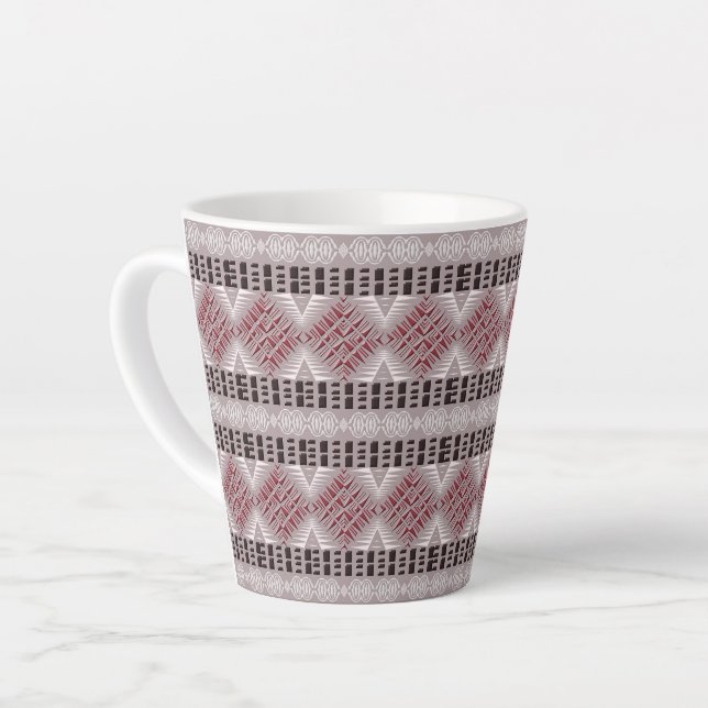 Taza De Café Latte patrón asimétrico étnico africano (Ángulo izquierdo)