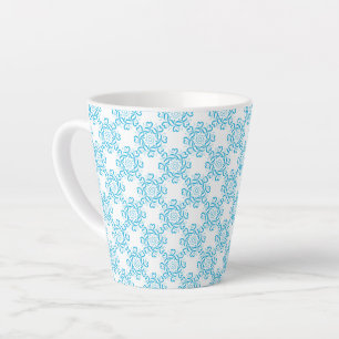Taza De Café Latte Patrón azul latte