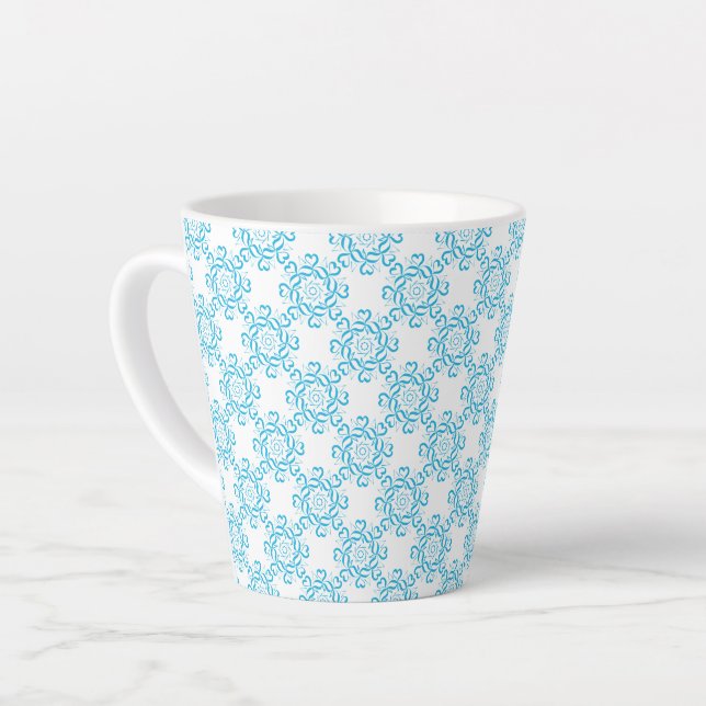 Taza De Café Latte Patrón azul latte (Ángulo izquierdo)