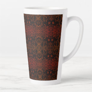 Taza De Café Latte Patrón burdeos con rayas oscuras