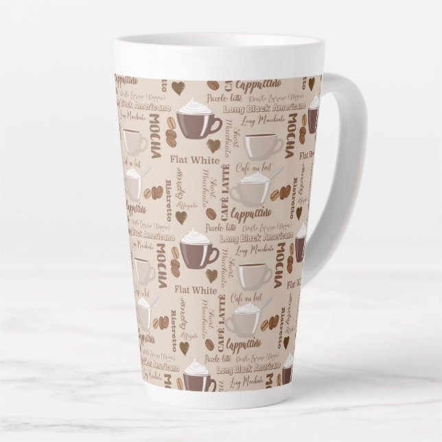 Taza De Café Latte Patrón capuchino de café marrón mocha (Ángulo derecho)