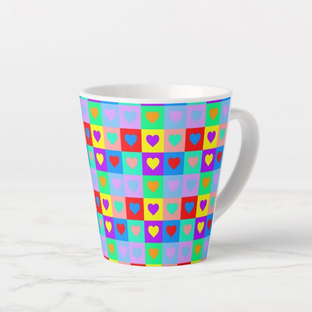 Taza De Café Latte Patrón cardíaco (Ángulo derecho)