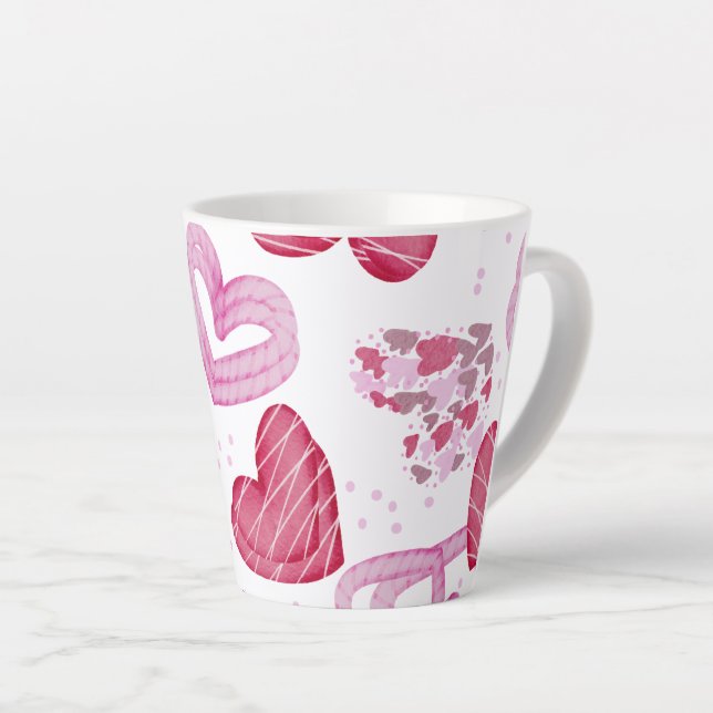 Taza De Café Latte Patrón cardíaco 36 (Ángulo derecho)