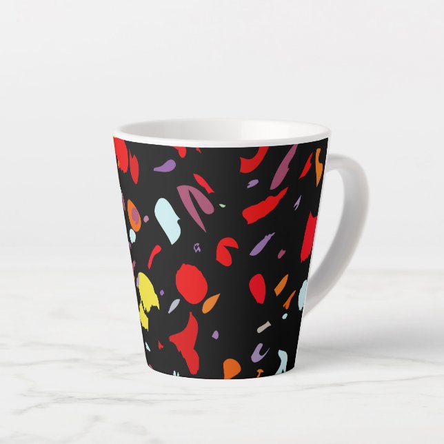 Taza De Café Latte Patrón colorido (Ángulo derecho)
