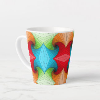 Taza De Café Latte patrón colorido