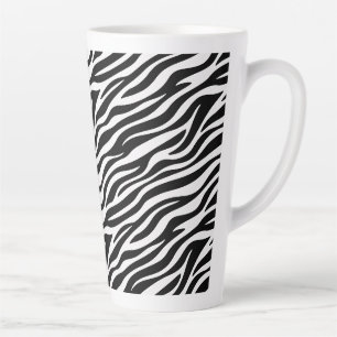 Taza De Café Latte Patrón continuo de rayas de cebra Impresión de ani