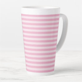 Taza De Café Latte Patrón continuo de rayas rosadas