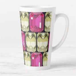 Taza De Café Latte patrón cuadrado de gemas