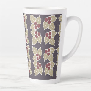 Taza De Café Latte Patrón de Acebo