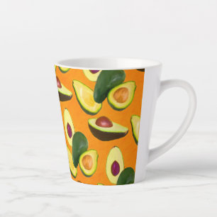 Taza De Café Latte Patrón de aguacate pintado