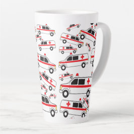 Taza De Café Latte Patrón de Ambulancia