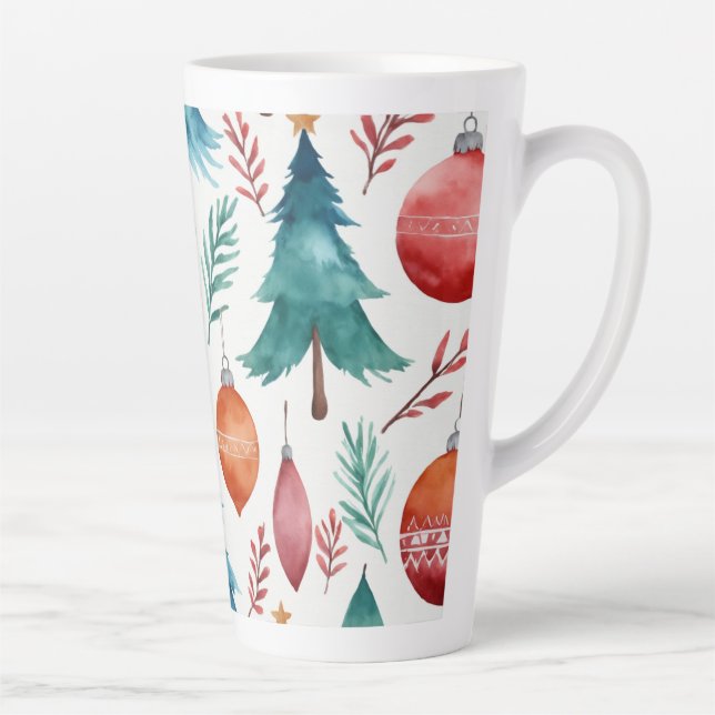 Taza De Café Latte Patrón de árbol de Navidad (Derecha)