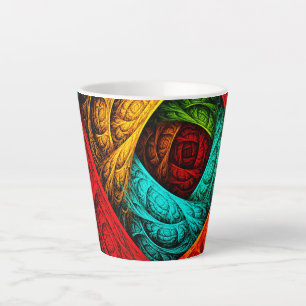 Taza De Café Latte Patrón de arte colorido artístico moderno abstract