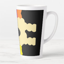 Taza De Café Latte Patrón de arte de jigsaw mezcla colores en negro