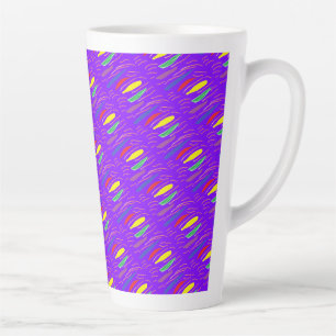 Taza De Café Latte Patrón de arte en púrpura brillante
