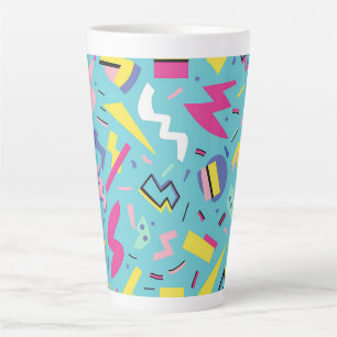 Taza De Café Latte Patrón de arte pop retro de los años 90