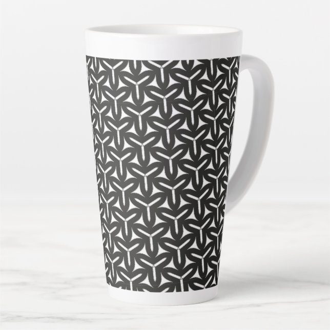 Taza De Café Latte Patrón de aspas góticas Latte Mug (Ángulo derecho)