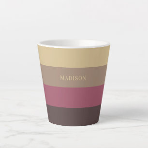 Taza De Café Latte Patrón de bandas de nombres personalizadas