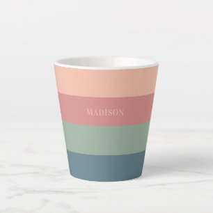 Taza De Café Latte Patrón de bandas de nombres personalizadas