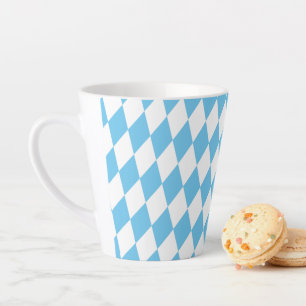Taza De Café Latte Patrón de bandera de bus de Baviera azul y blanco