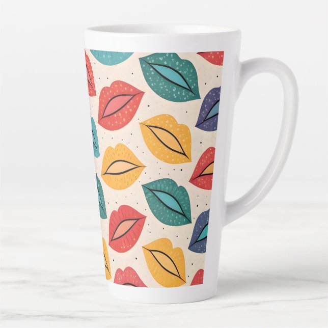 Taza De Café Latte Patrón de beso (Derecha)