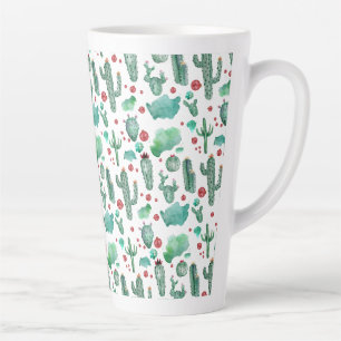 Taza De Café Latte patrón de cactus y ladybug -