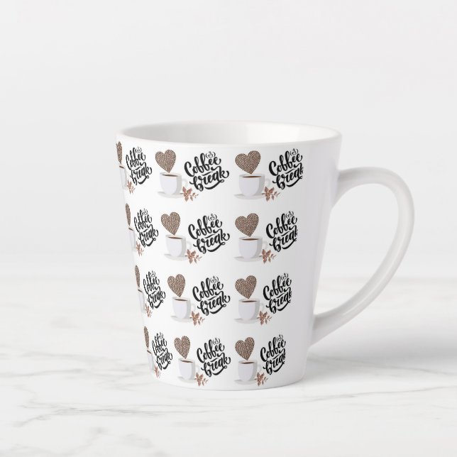 Taza De Café Latte Patrón de café Latte Mug (Derecha)