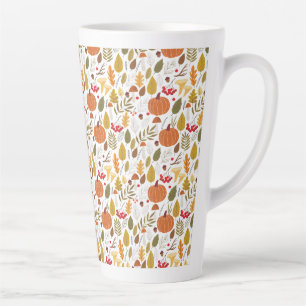 Taza De Café Latte Patrón de calabaza de otoño