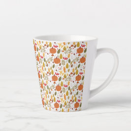 Taza De Café Latte Patrón de Calabaza de Otoño