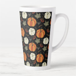 Taza De Café Latte Patrón de calabaza otoñal