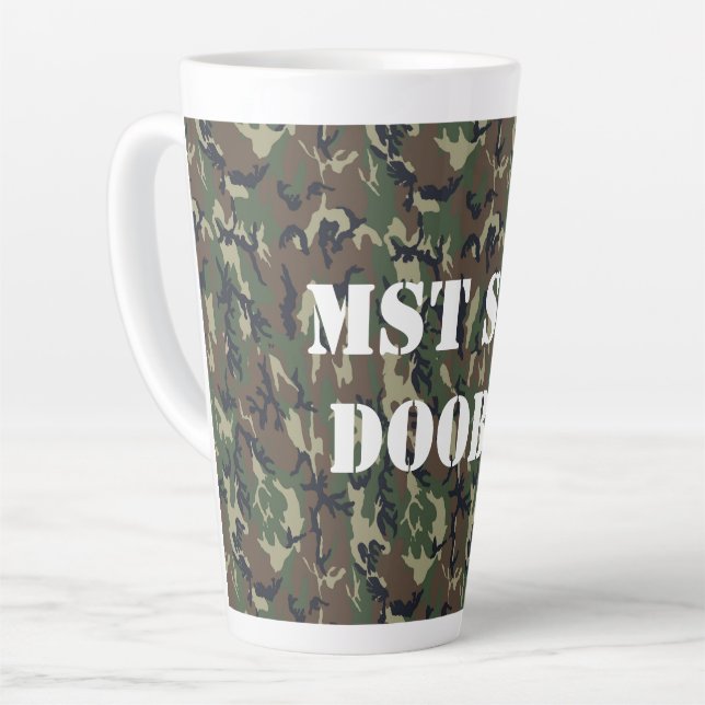 Taza De Café Latte Patrón de camuflaje verde militar (Ángulo izquierdo)