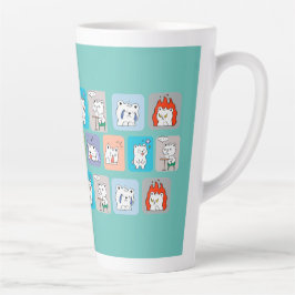 Taza De Café Latte patrón de caras de osos