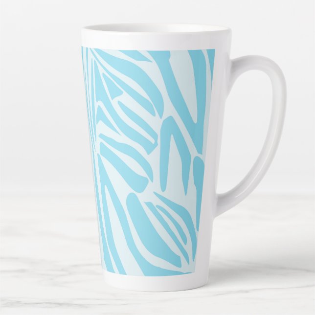 Taza De Café Latte Patrón de cebra azul (Derecha)